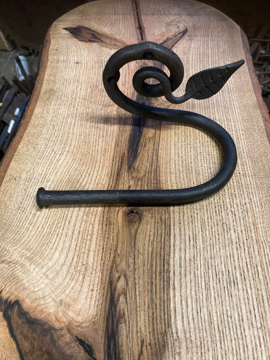 Hand Forged Leaf Toilet Roll Holder