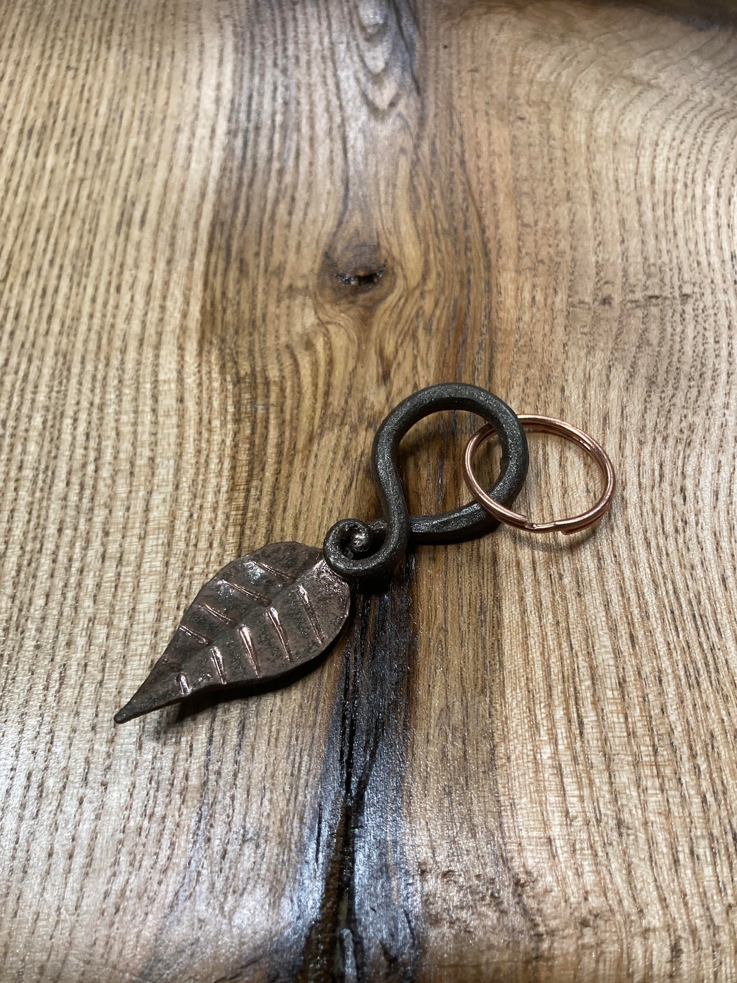 Hand Forged Leaf Key Ring