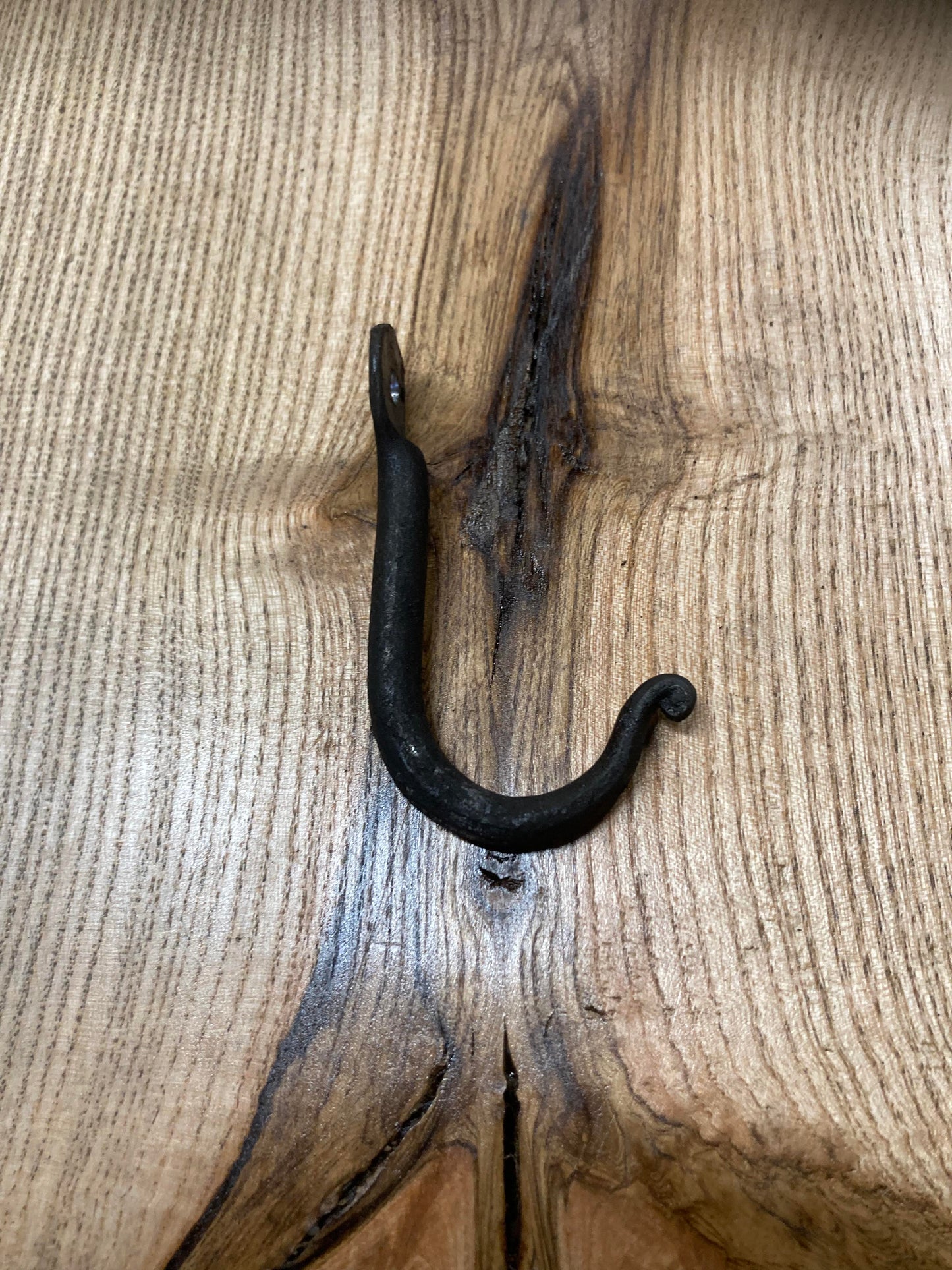 Hand forged round scrolled hooks