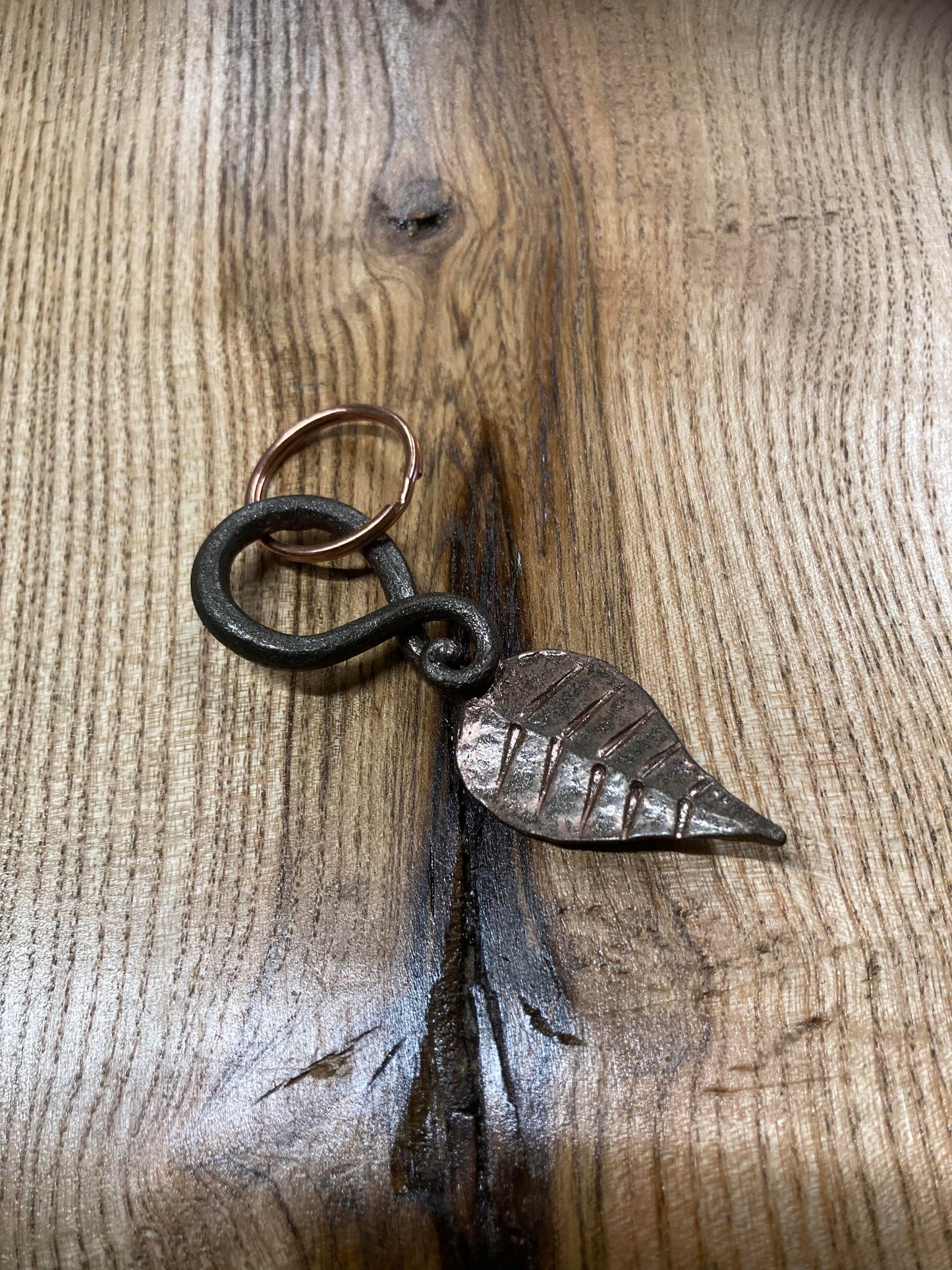 Hand Forged Leaf Key Ring