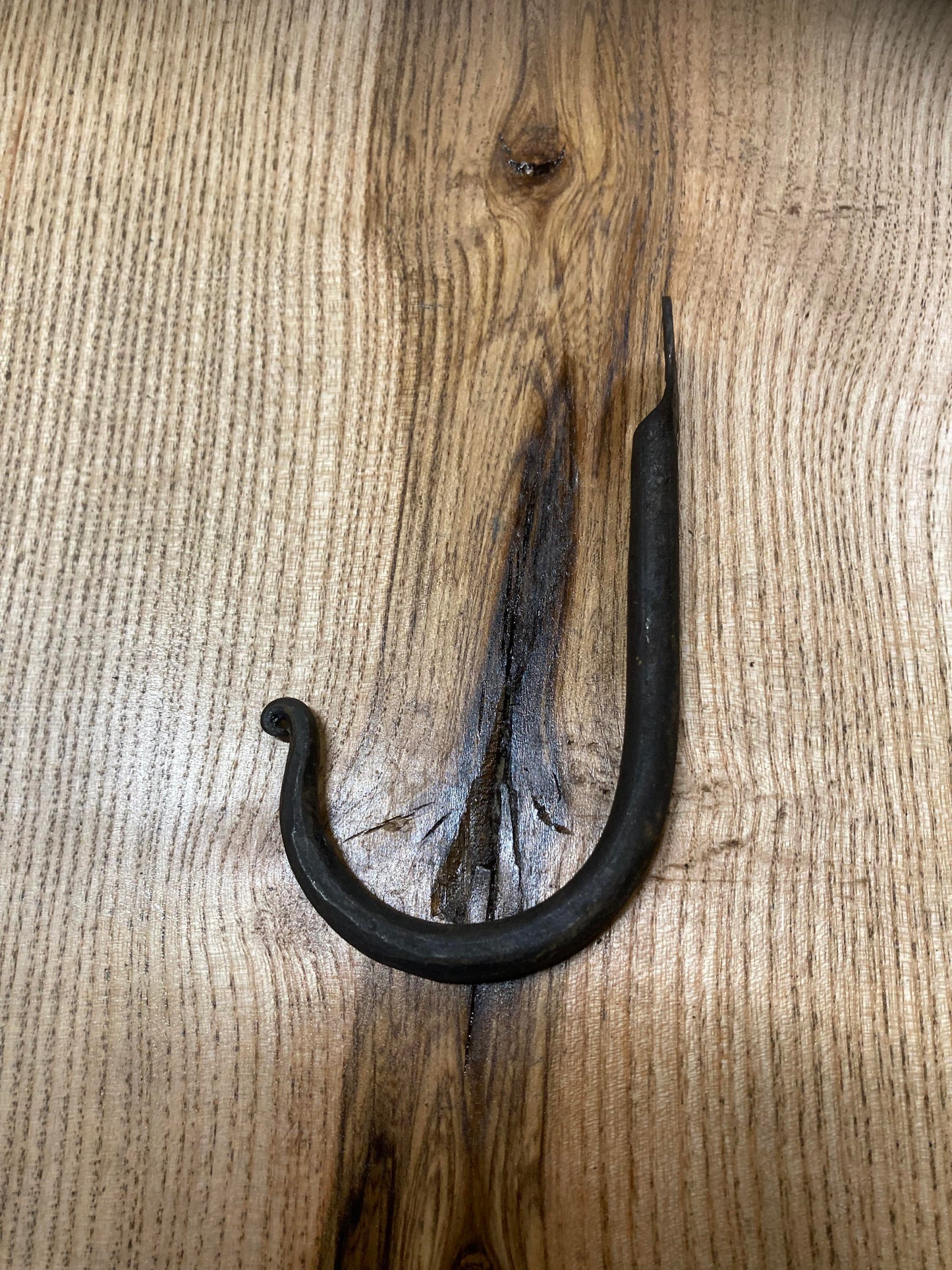 Hand forged round scrolled hooks