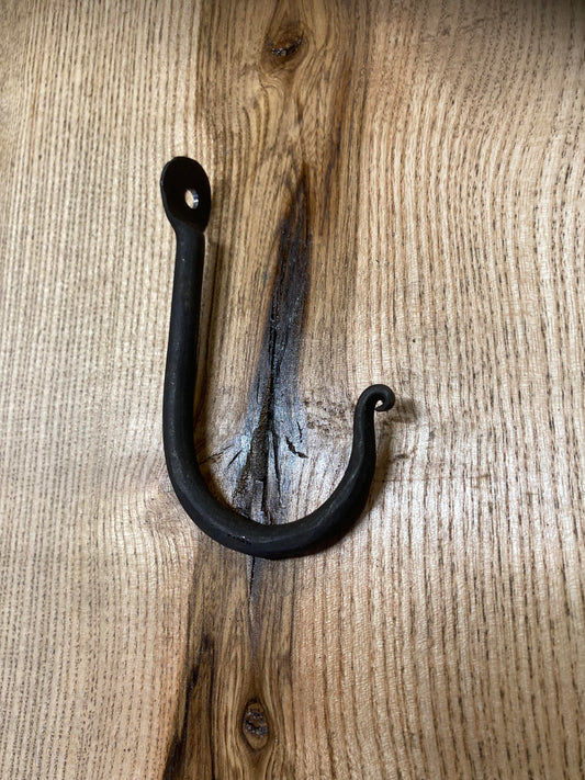 Hand forged round scrolled hooks