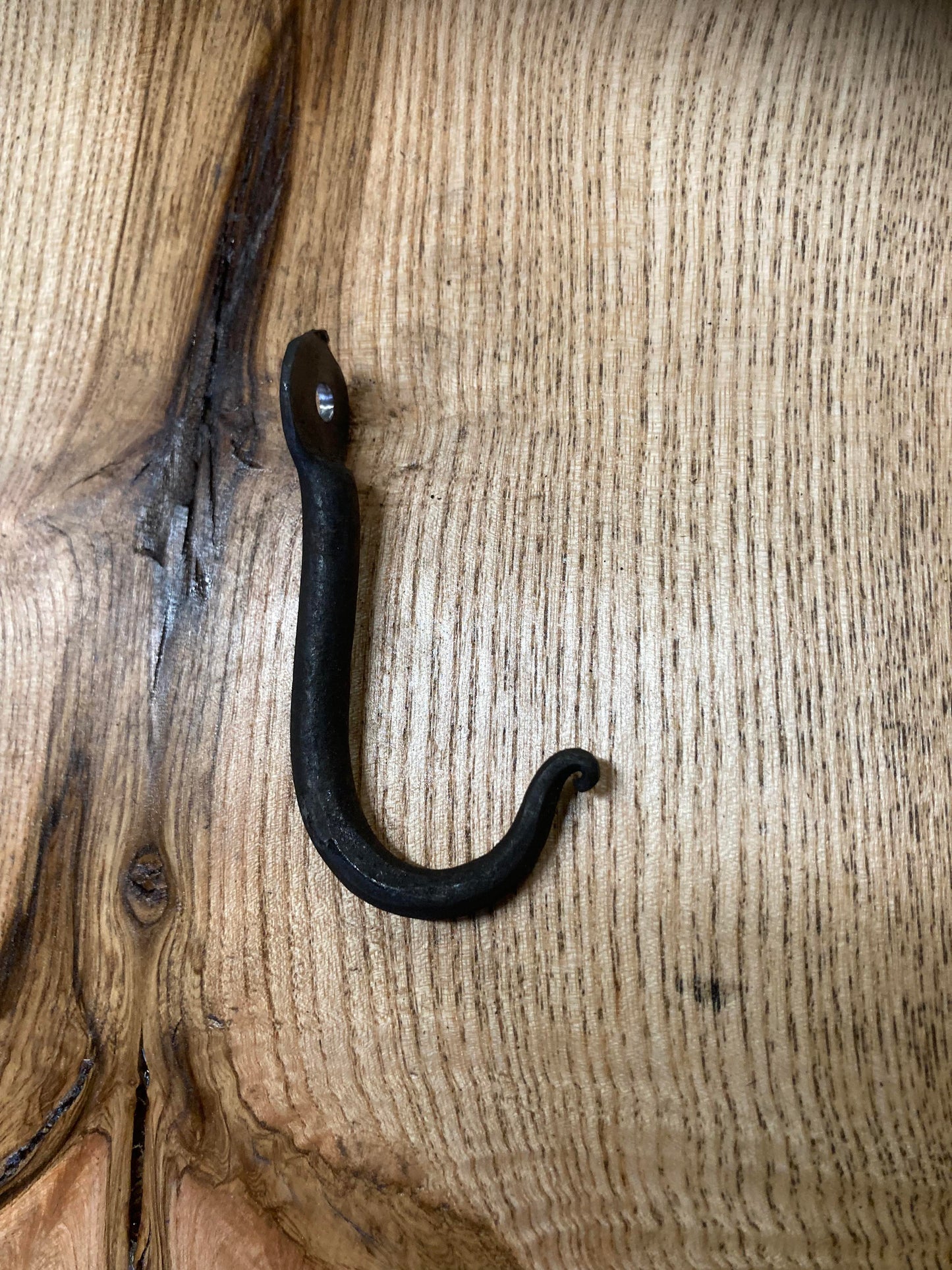 Hand forged round scrolled hooks